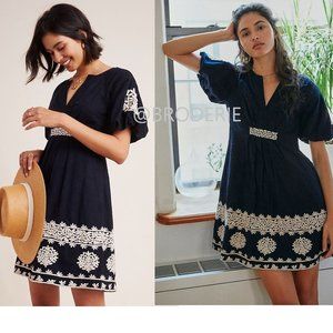Anthropologie Orla Embroidered Mini Dress